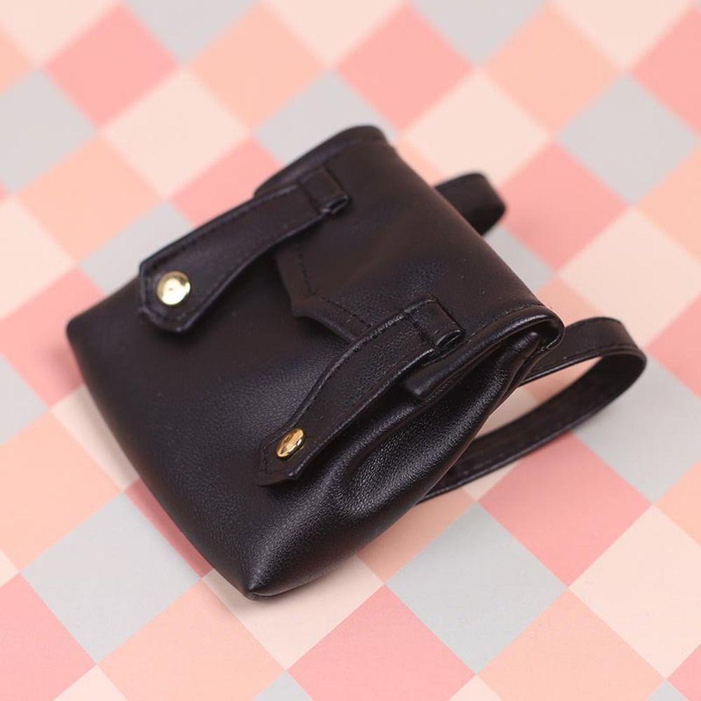 DIY Plush Doll Leather Handbag Miniature 17cm Doll Bag Accessories Doll PU Leather Bag  Dollhouse