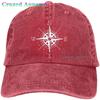 Compass North South East West Sailing Unisex Baseball Cap Denim Fabric Hat Adjustable Snapback Outdoor Sports Cap