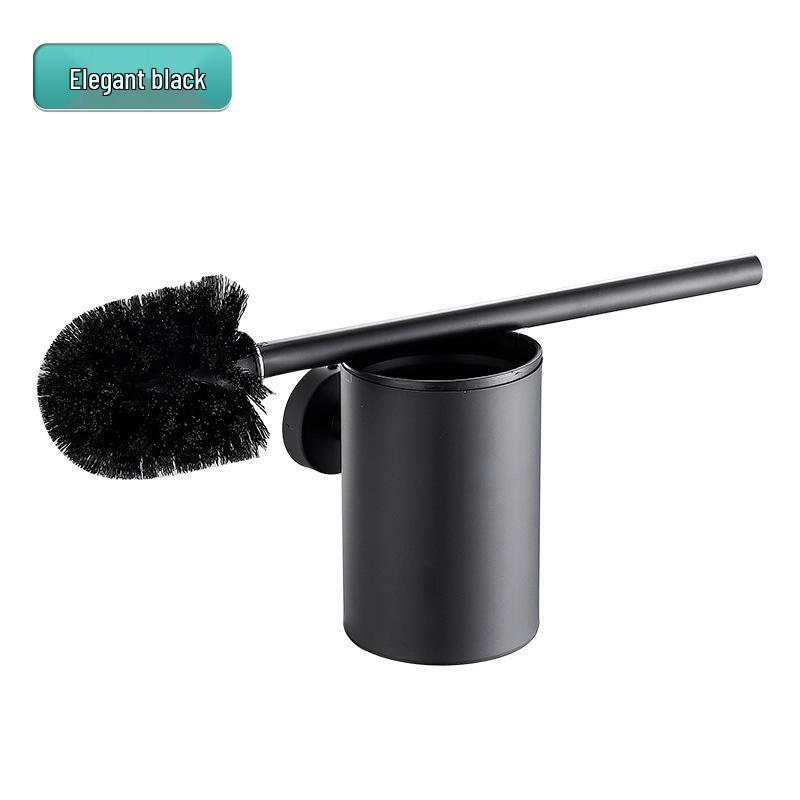 Wall-Mounted Stainless Steel Toilet Brush: No Dead Corners, No Punching Required, Perfect for Home Bathroom Cleaning.
