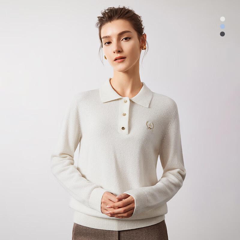 Navigare Women's 100% Wool Embroidered Knit Sweater