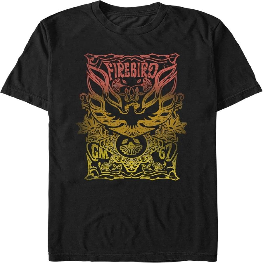 

General Motors Men s Firebird Retro Ombre Poster T-Shirt, Black, X-Large XXXXXL чорний