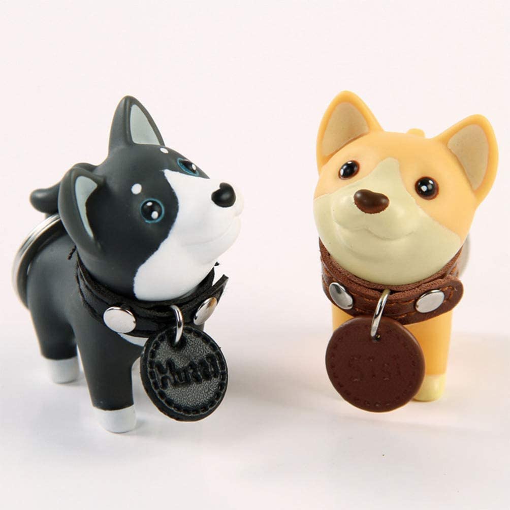 Shiba Inu Black Shiba Inu Pair Dog Bag Cute Small Day Gifts for Boyfriends and Set of 2 [WOWTAC] Keychains, Keychains, Keychains, Keyrings, Charms,