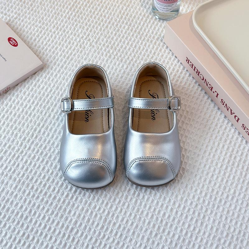 Children's leather shoes, new spring models, loafers, shallow princess shoes, fashionable single shoes, toddler shoes, white shoes, trendy