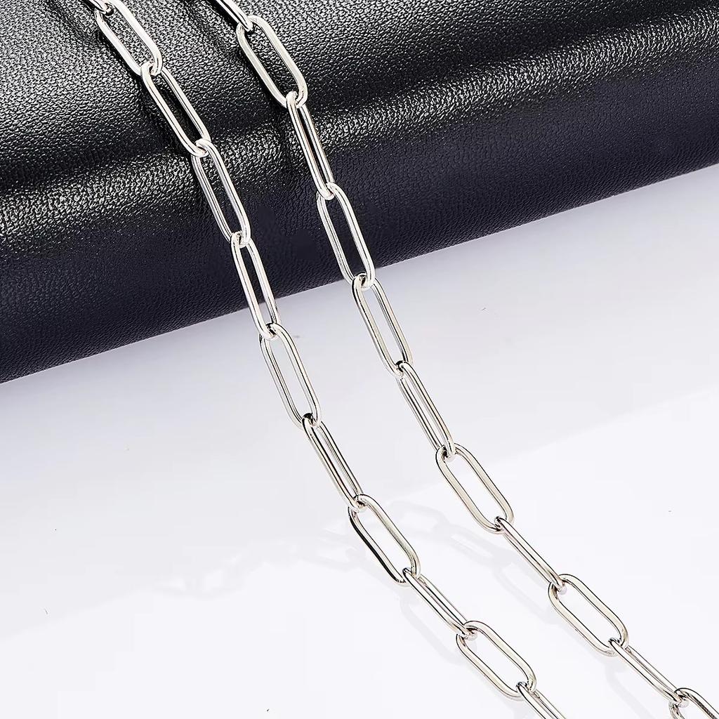 High Quality Gold/Silver Color Stainless Steel Paperclip Chain Men and Women Gift Ring Necklace