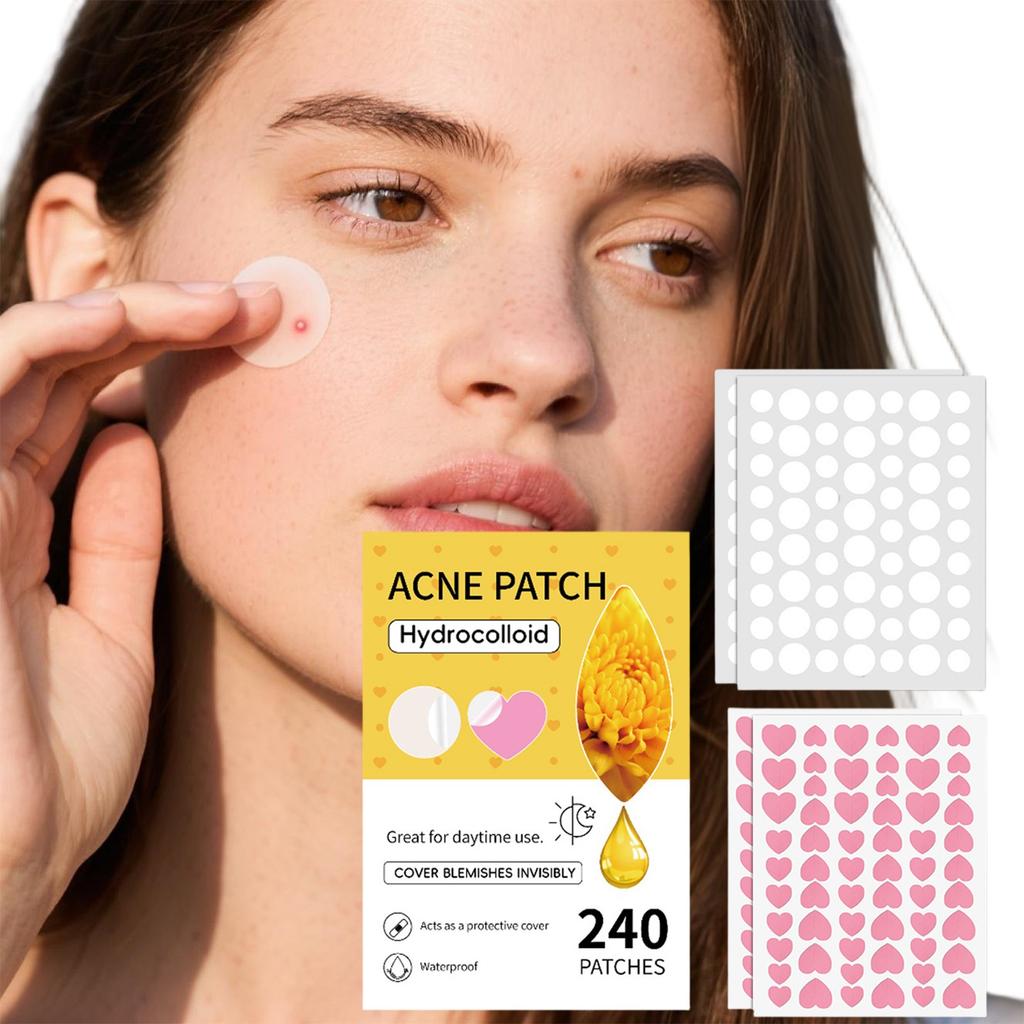 Acne Patch Large Capacity Pimple Patches, Cute Zit Covers,Hydrocolloid Acne Patches With Hyaluronic Sour 240pc