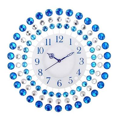Diamond Series Analog Iron and Crystal Wall Clock