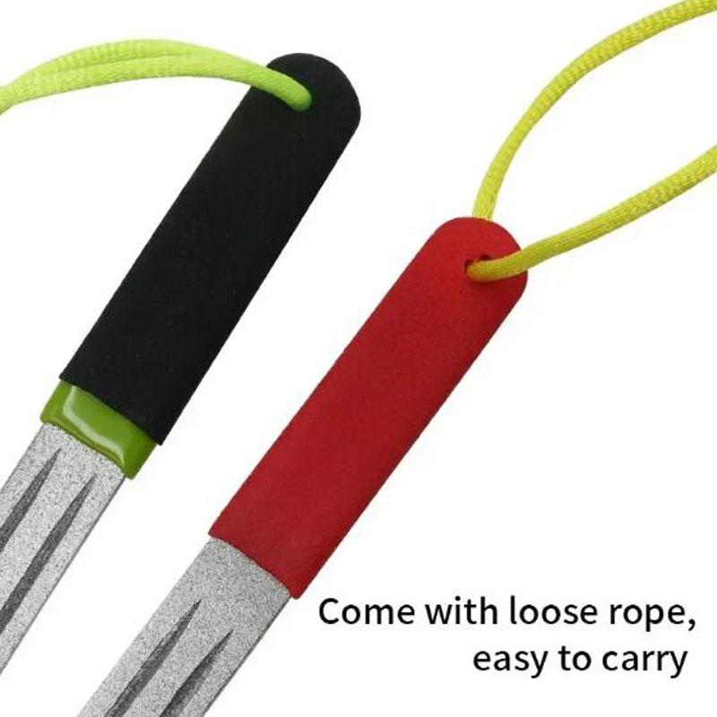 Portable Diamond Stone Fish Hook Diamond Sharpener Knife Sharpen Tools Hook Whetstone Keychain for Outdoor Fishing Accessorie