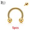 5Pcs G23 Titanium 16G CZ Tragus Eyebrow Piercing Body Jewelry Labret Lip Ring Stud Earrings Septum Nose Rings Internal Thread