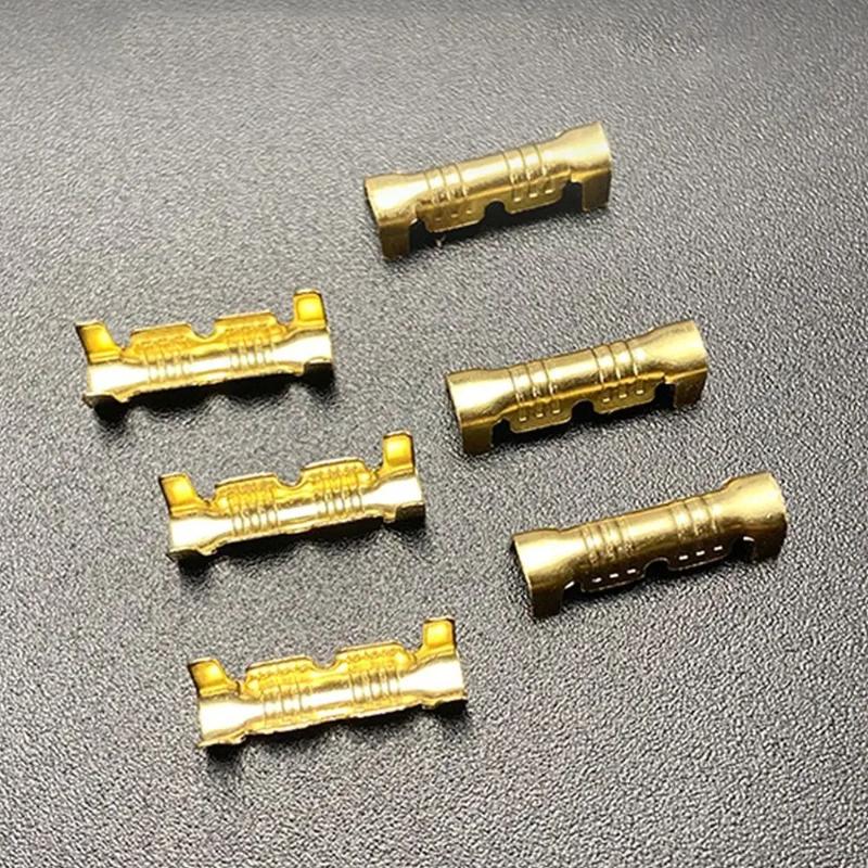 50/100/200pcs Gold Color Teeth Fascia Terminal Terminal Line Cold Terminal Connectors Cold Inserts Wiring Tab