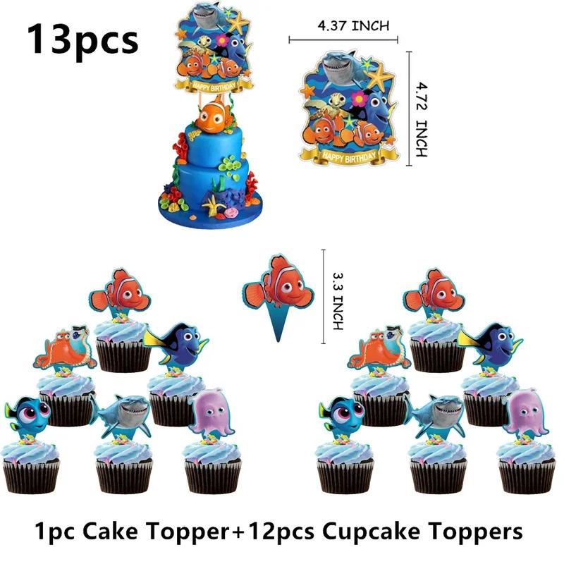 Finding Nemo Latex Balloons Clownfish Ocean Sea Clown Fish Foil Ballons Happy Birthday Banner Cake Topper Party Decor Toy