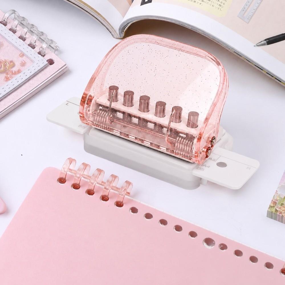 Mini Size 6 Hole Paper Punch Portable Binding Machine DIY Office Hole Punch Scrapbooking