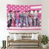 1pc KPOP Pink American Flag Tapestry, 8 Members Kpop Banner, No Electricity Needed, for Bedroom Dorm Fan Home Decor