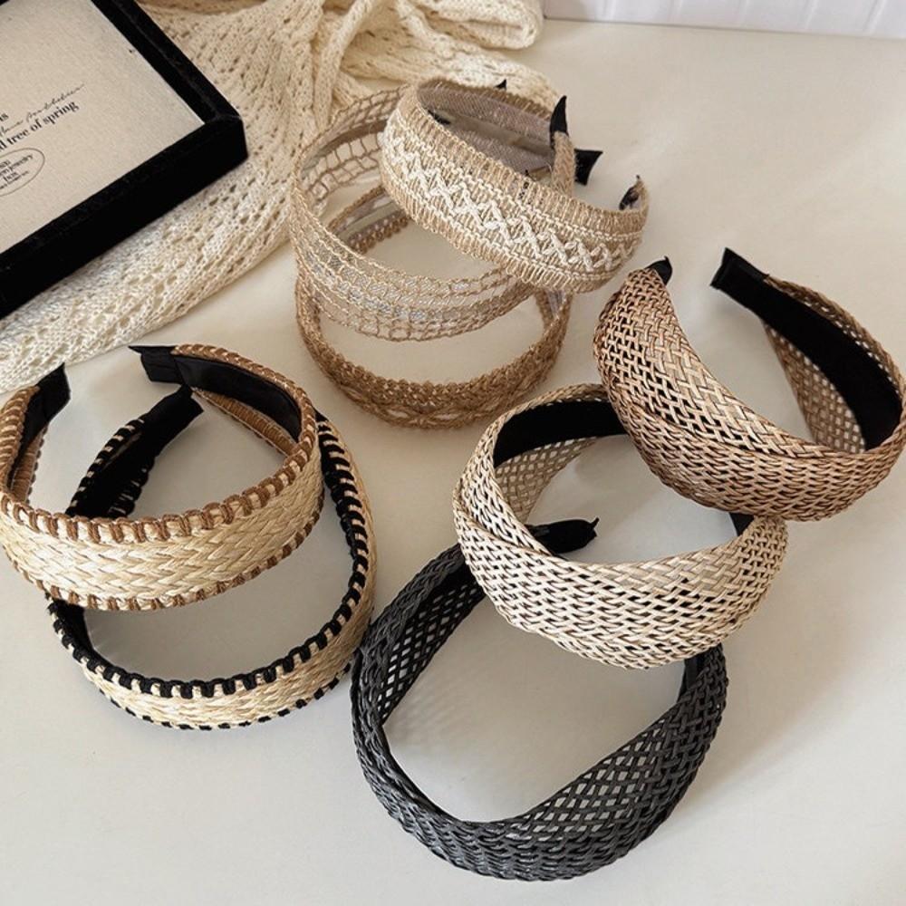 Elegant Wide Brim Hair Hoop Bohemian Style Hair Band High Quality Cross Knotted Headband for Women
