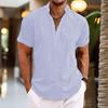 Summer Men's Tie Dye Retro Short Sleeved Stand Up Collar Casual Henley Shirt Top Shirts Men’s
