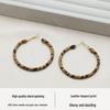 Exquisite Retro Leopard Print Hoop Earrings: 925 Silver Needle High-End Autumn/Winter Fashion