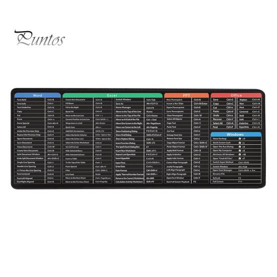 

Коврик для мыши, большой шпаргалка Excel, настольный коврик, износостойкая гладкая поверхность, нескользящая основа, легко моется, настольный игровой коврик для мыши 30*80cm E