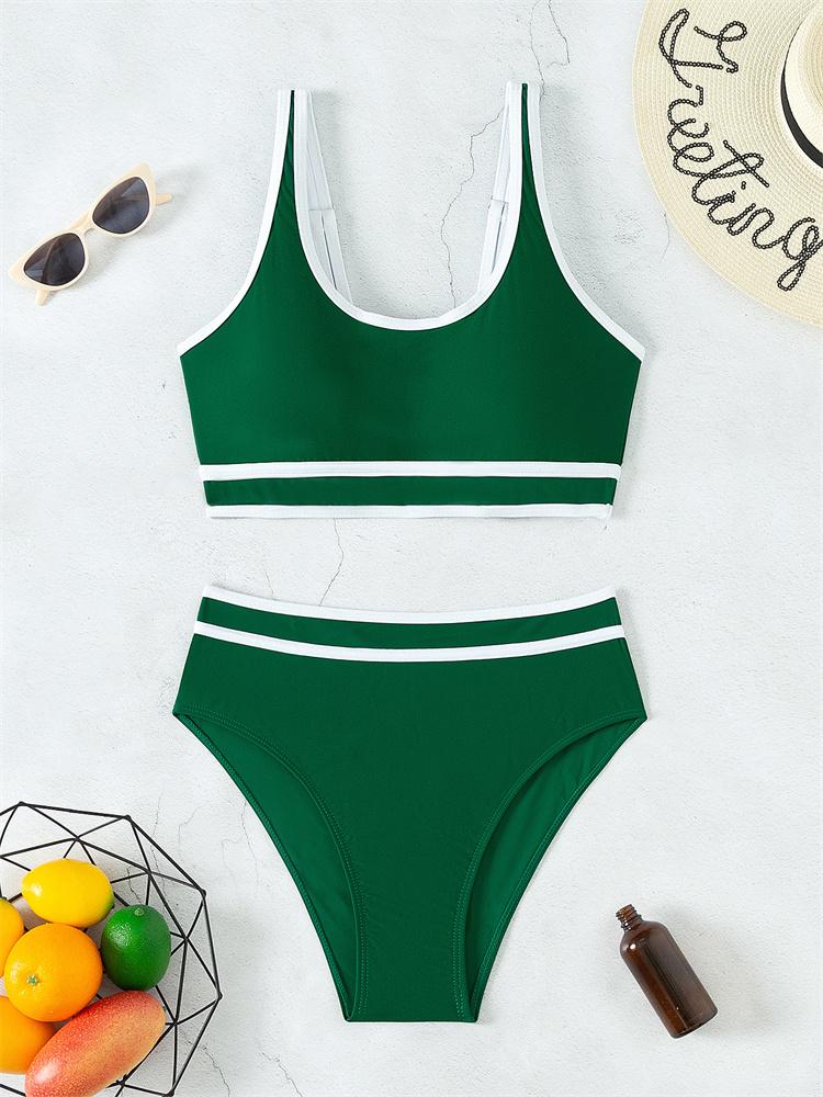 Bikini Damskie Kostium Kąpielowy Wysoki Stan 2024 Nowy Jednolity Zestaw Bikini Seksowne Stringi Strój Kąpielowy Dwuczęściowy Letni Strój Plażowy Kostium Kąpielowy Damski