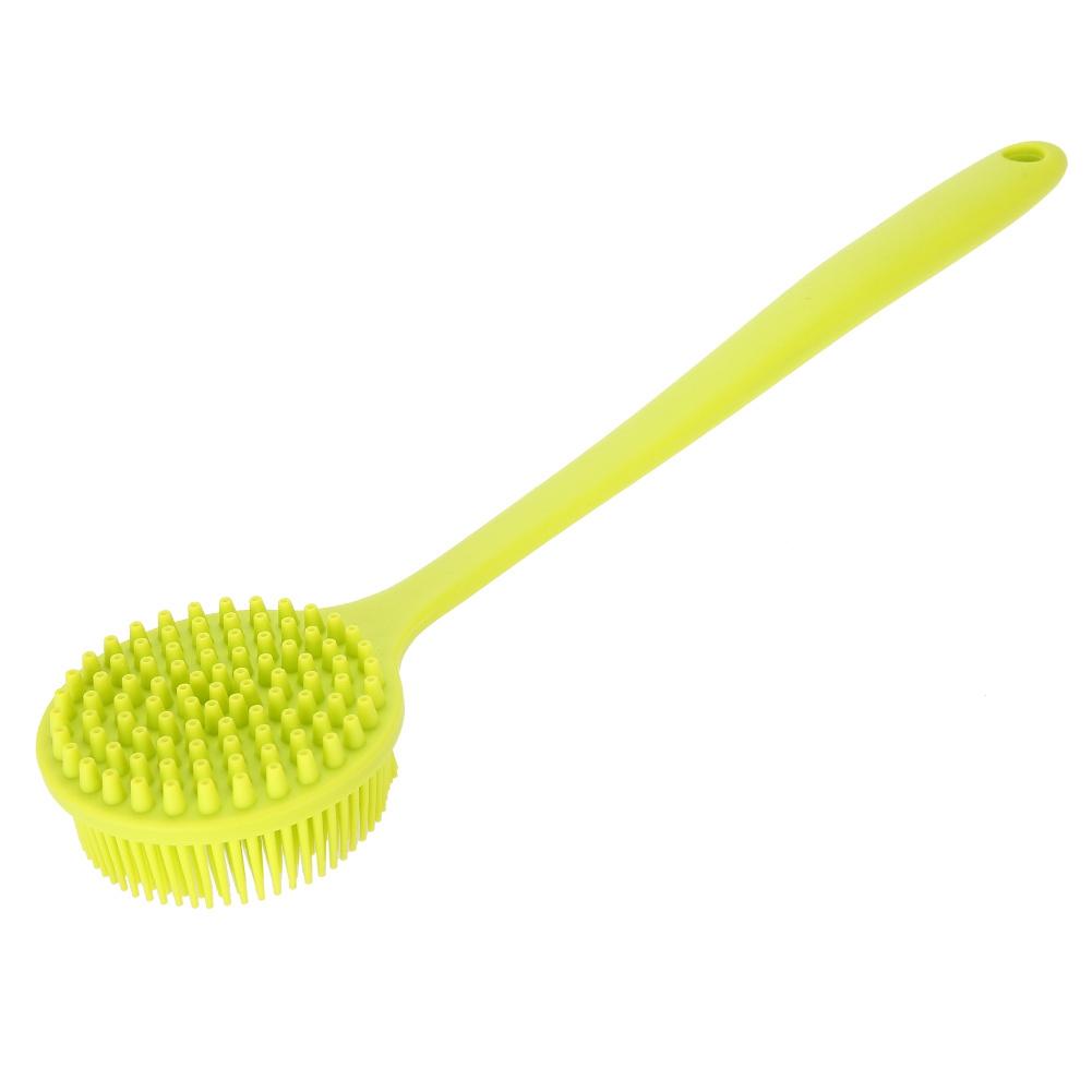 Silicone Soft Long Handle Shower Exfoliating Brush Body Scrubber Bath Shower Massage Brush