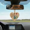Friendship Heart Keepsake Wooden Heart Pendant Handmade Sea Glass Art Hanging Decoration with Warm Message Gift for Friends
