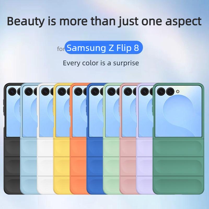 Luxury Wave Pattern Color TPU+PC Phone Case for Samsung Galaxy Z Flip 8 7 6 5 4 Flip 7FE Skin Feel Shockproof Protection Cover