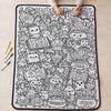 Cross-stitch DIY Fun Graffiti Blanket – Hand-painted Coloring Gift Blanket