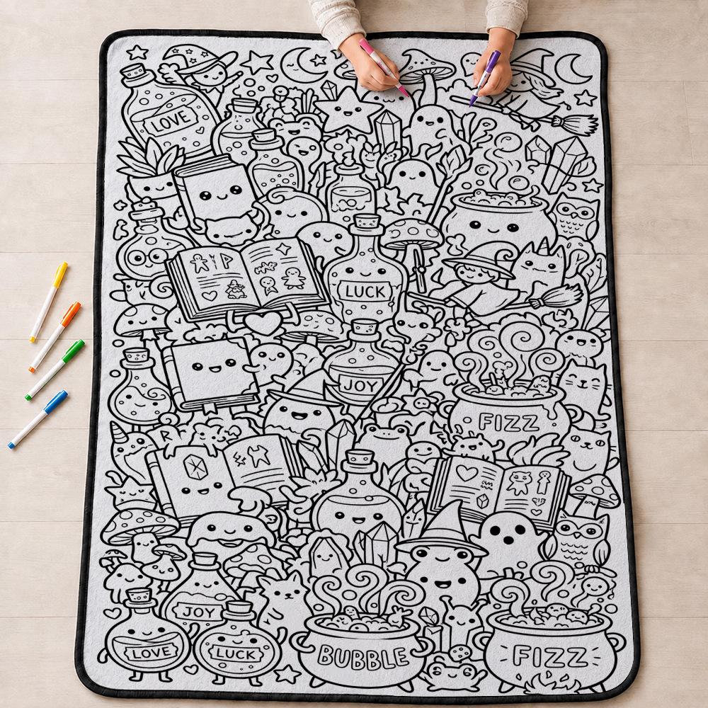 Cross-stitch DIY Fun Graffiti Blanket – Hand-painted Coloring Gift Blanket