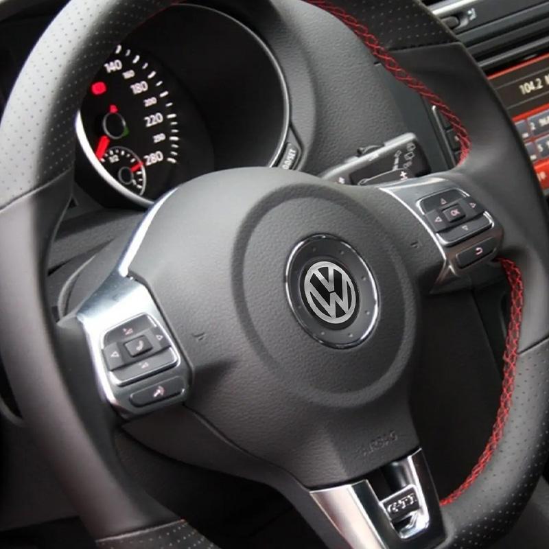 MPSGW1 Car Steering Wheel Emblem Sticker Interior Accessories For VW Polo Golf GTI Passat Scirocco Beetle Tiguan Magotan Golf 5 4 6 Mk4