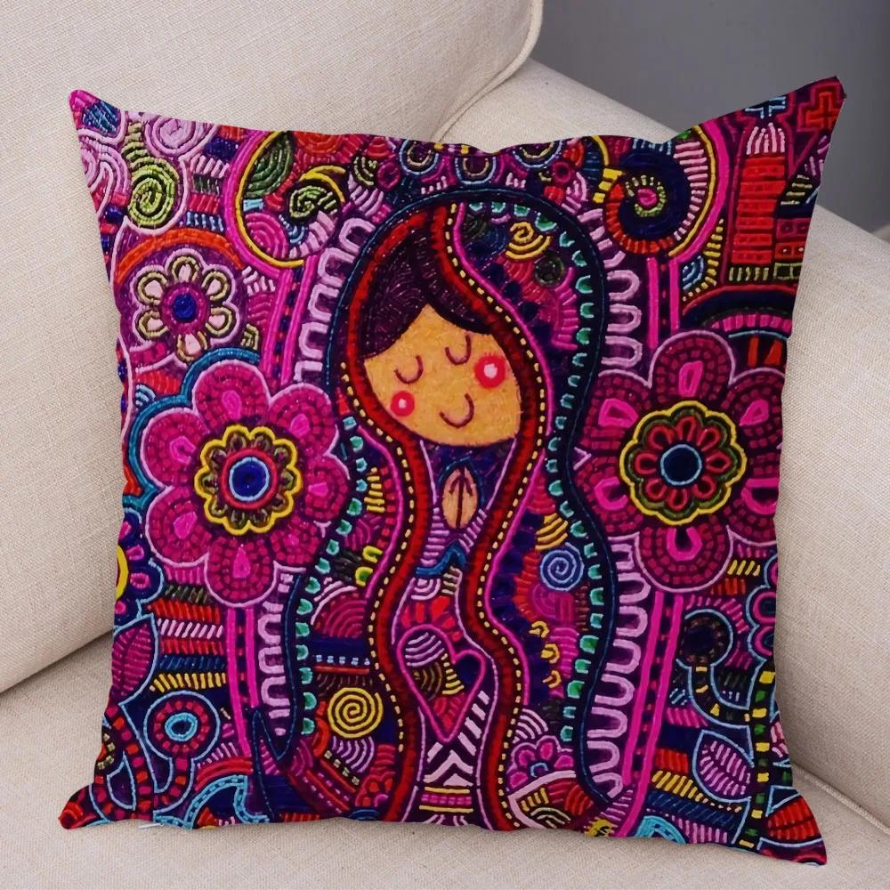 Jungfrau Maria Kunst Kissenbezug Dekoration Kawaii Cartoon Kinder Sofakissenbezug Zuhause Auto