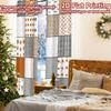 2pcs   2D FLAT PRINTING Curtains (Without Rod) Pattern Grid Christmas Festival Popular Curtains&Drapes Yarn Curtains Festive