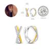 HOT SALE 2025 Sparkling Zircon Star Moon Sun Hoop Earrings 925 Silver Circle Round Earrings for Women Wedding Engagement Jewelry