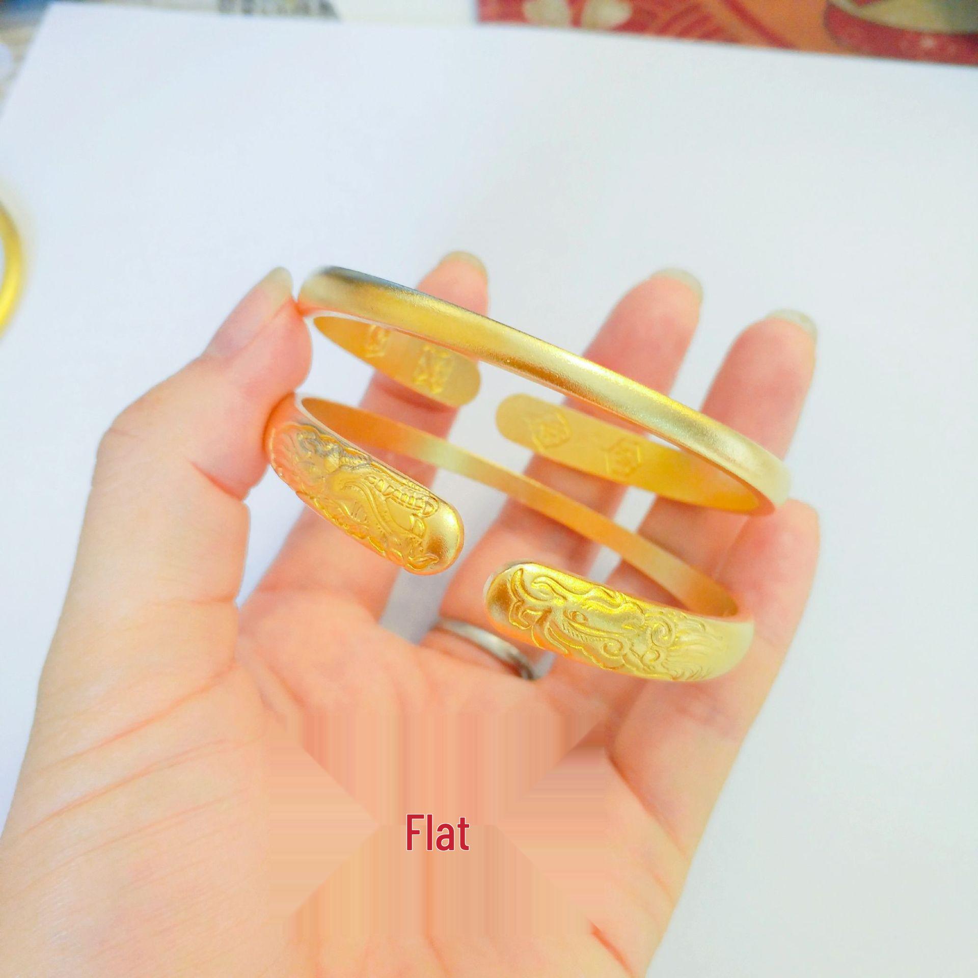 Вьетнамский латунный браслет с золотым драконом и фениксом: Благоприятные украшения для женщин