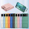 Applicable To Samsung ZFlip3 Bracket Folding Mobile Phone Case Zflip4 Skin Matte Hard Case All-inclusive Anti-drop Protective Case