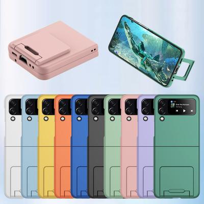 Applicable To Samsung ZFlip3 Bracket Folding Mobile Phone Case Zflip4 Skin Matte Hard Case All-inclusive Anti-drop Protective Case