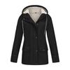 European and American Style Women's Hooded Windbreaker Coat, Fleece-lined, Waterproof, Suitable for Spring and Autumn.