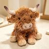Long Hair Highland Cattle Plush Toys Fluffy Realistic Cattle Doll Funny Sit&Stand&Lying Pose Animal Doll Cute Desktop Decor