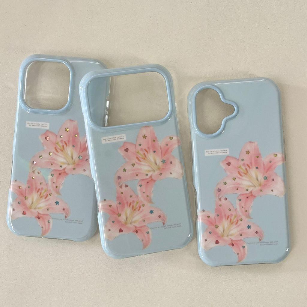 Fresh Pink Lily iPhone 17 Pro Max Case with Chain for New Models