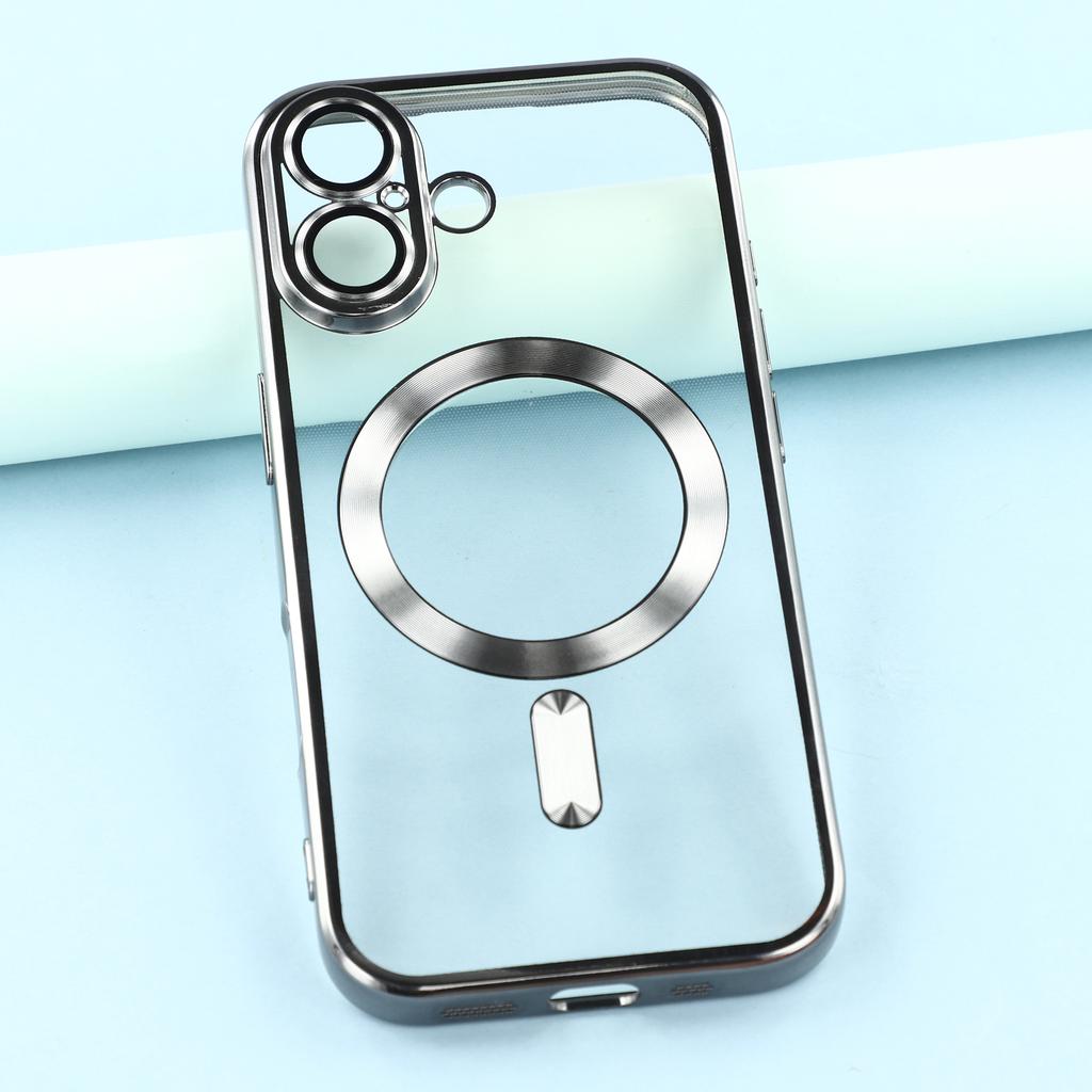 For iPhone 17 Case Compatible with MagSafe Electroplated TPU Phone Cover with Lens Film