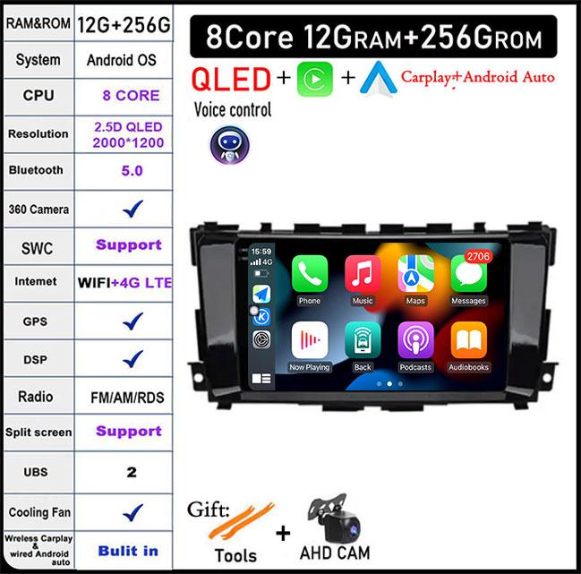 Android 14 For Nissan Teana 3 Altima 5 L33 2013-2020 Car GPS Radio Multimedia Video Player GPS Navigation