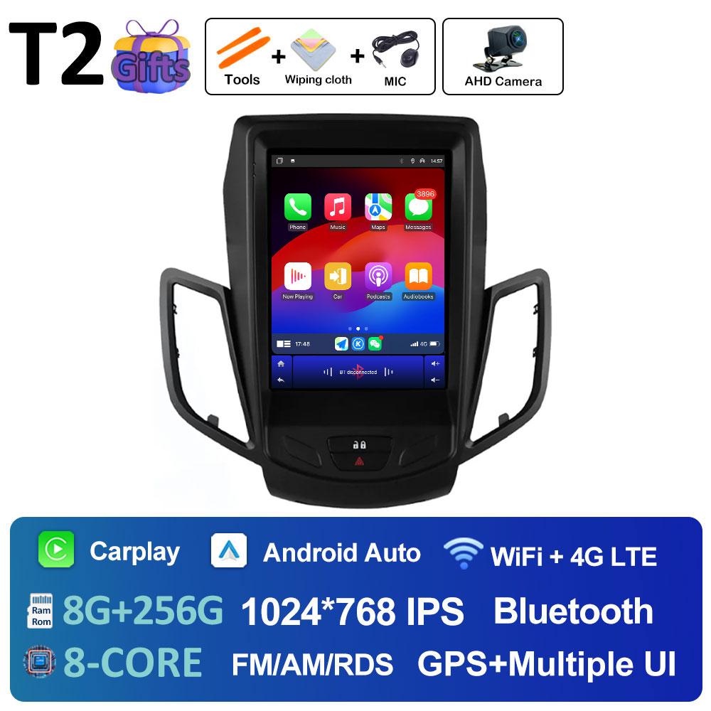 Wireless Carplay DSP Stereo For Ford Fiesta MK7 2009 2010 2011 2012 2013 2014 2015 2016 Android 14 Cooling fan GPS Navigation BT