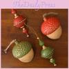 Christmas Wooden Traditional Acorn Pentagram Pendant Tree And Window Decoration