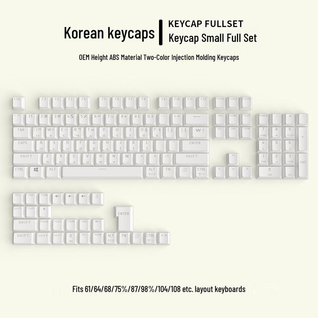 Korean Translucent Mechanical Keyboard Keycaps - Black & White