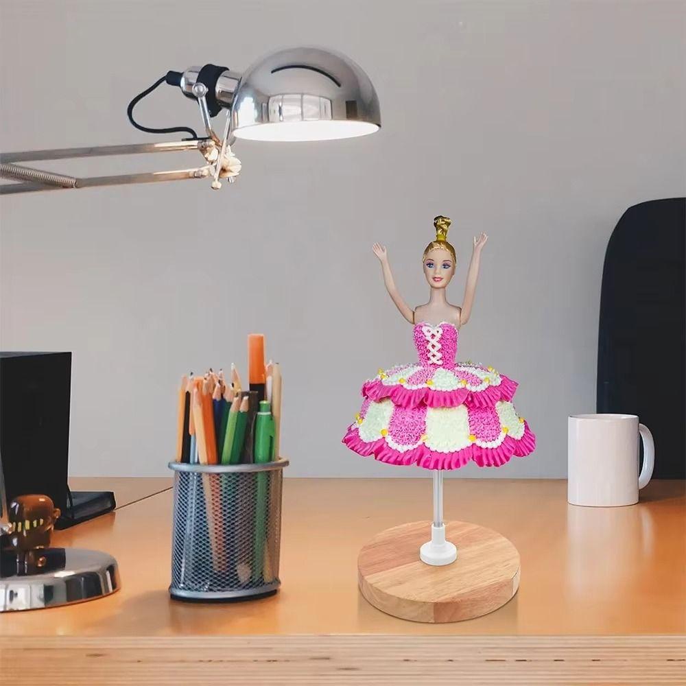 Wooden Base Doll Display Holder Stainless Steel Support Doll Bracket Universal Doll Stand Bjd Doll