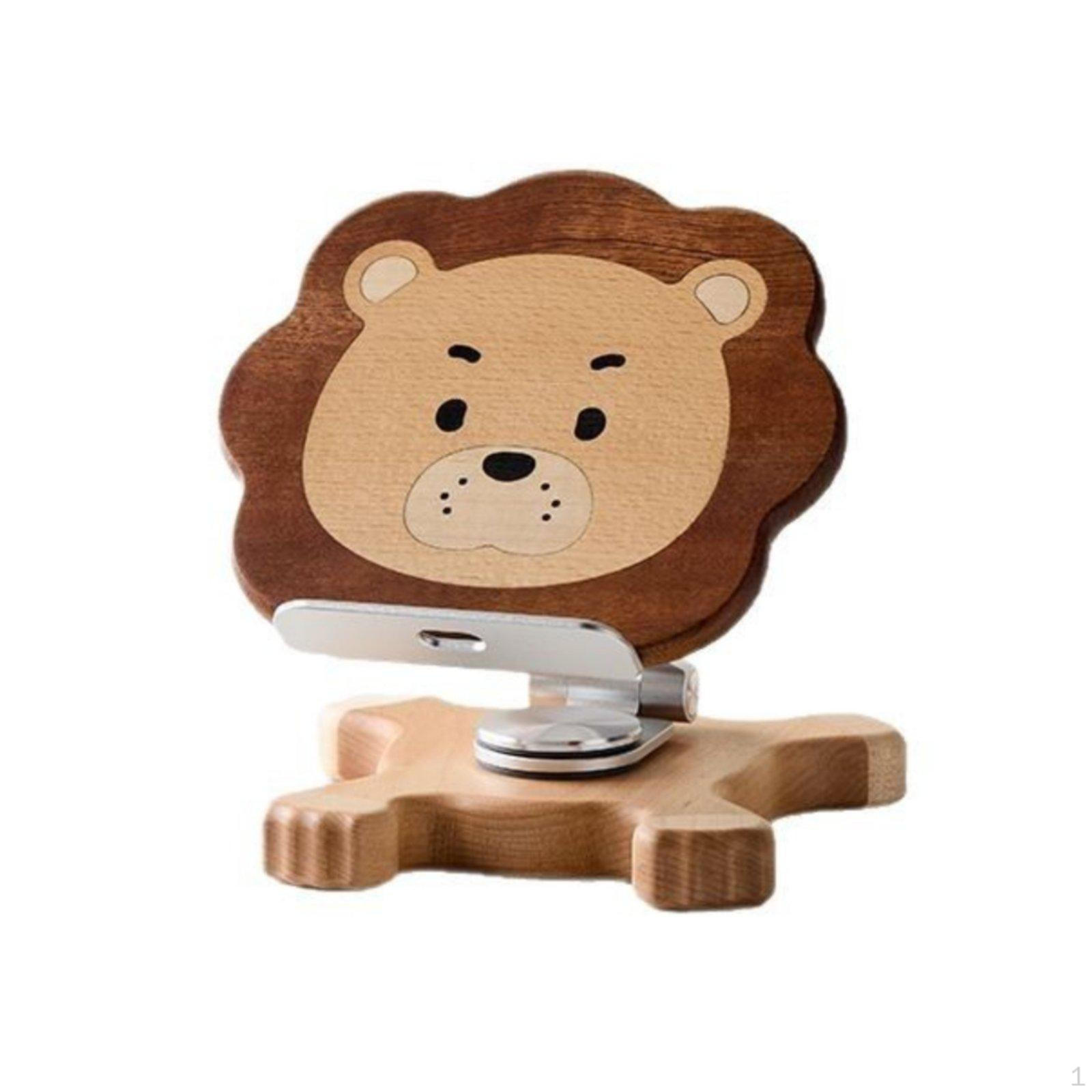 Adjustable Desktop Stand Charming Lion Motif Design Rotating Phone 360° Rotation Folding