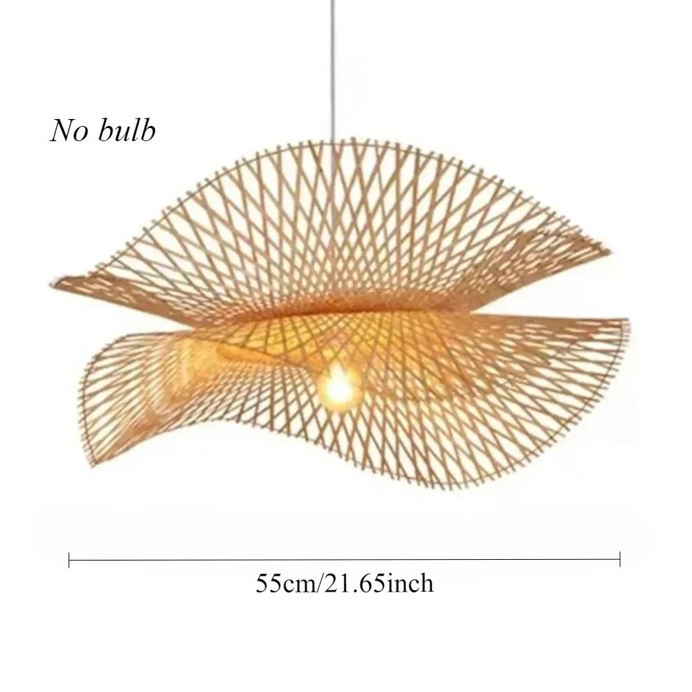 Dia.45CM Modern Bamboo Handmade Wicker Rattan Lighting Chandelier Lamp Fixture Restaurant Dining Room Bedroom Teahouse