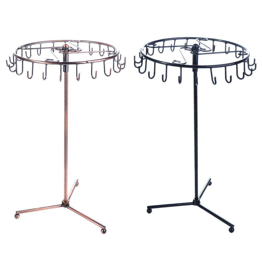 Hooks Earrings Rack Rotating Home Decoration Display Stand Jewelry Storage Rack Desktop Organizer