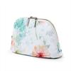 Round Pouch Pastel Floral Botanical Print with Cosmos Stylish and Cute Makeup W1002000 (Small) Design, Pouch,