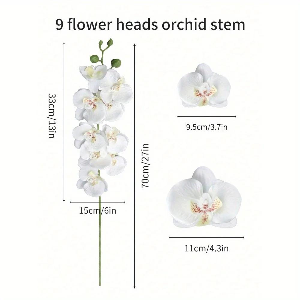6pcs Lifelike Artificial Orchids - 9 Blooms Each, Silk Butterfly Orchid Stems for Elegant Home & Wedding Decor Perfect Gift