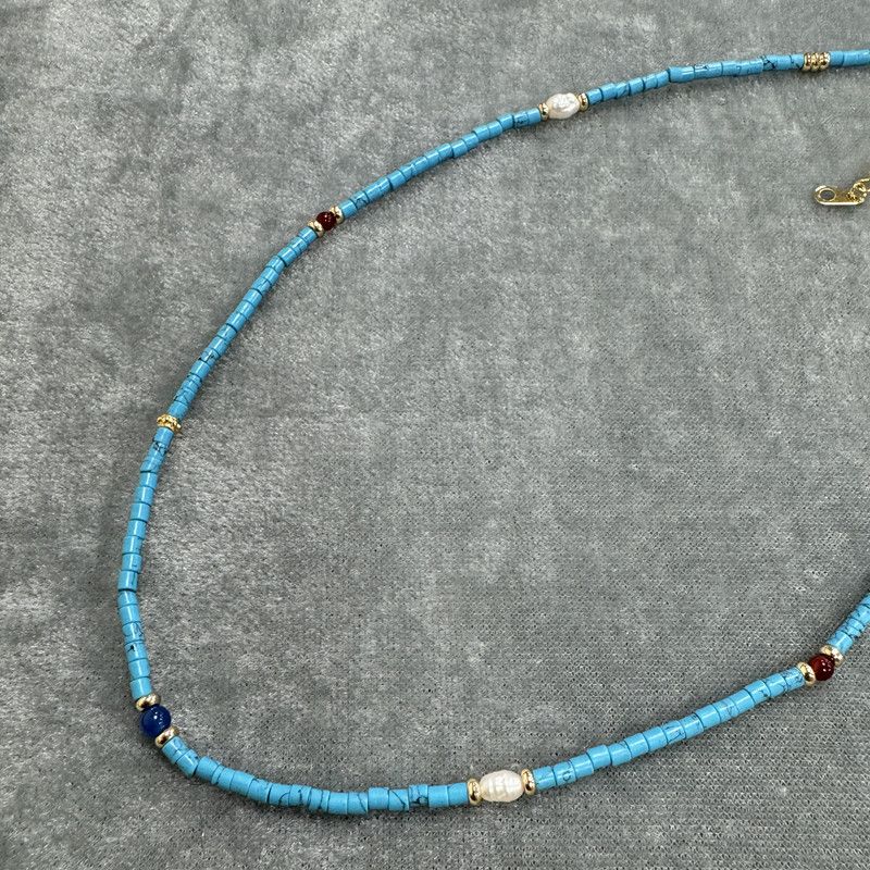 New Recommend Fashion Ins Style Stylish Trendy Women's Necklace Unique Exquisite Turquoise Short Necklace