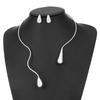 Set di 3 pezzi: collana e orecchini asimmetrici a forma di goccia, eleganti e alla moda, personalizzato, esagerato, minimalista, di nicchia, versatile