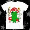 Frog Magic Mushroom Hat with Flowers Best Seller Top Tee T Shirt 571